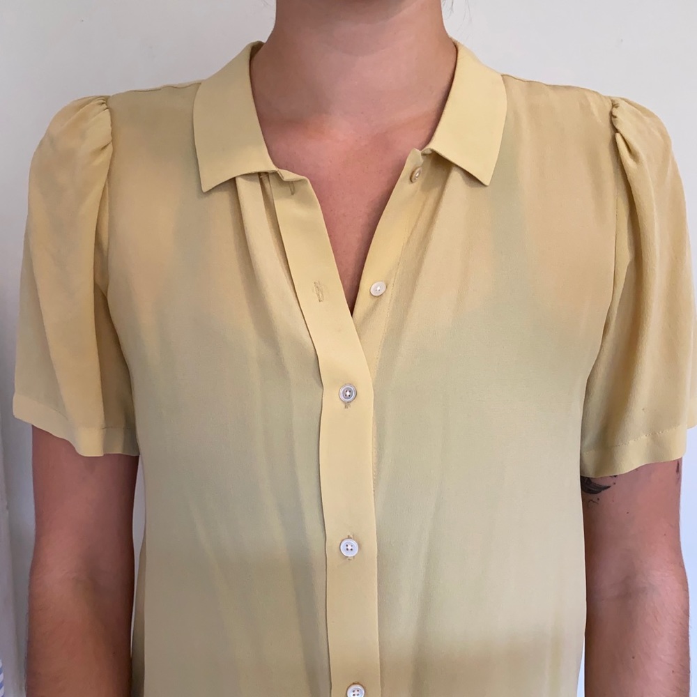 Everlane Clean Silk Short Sleeve Square Shirt